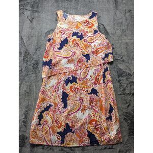J. Jill Sleeveless Asymmetric Dress Women's Size Medium Paisley